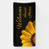 Gelbe Blume auf schwarzem Hintergrund Banner (Vertikal)