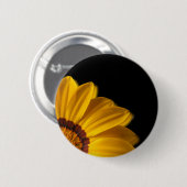 Gelbe Blume auf schwarzem Hintergrund Button (Vorne & Hinten)