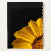 Gelbe Blume auf schwarzem Hintergrund Planer (Rückseite)