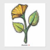Gelbe Blume Aufkleber (Blatt)