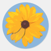 Gelbe Blume Aufkleber mit leuchtendem und hellen U (Vorderseite)