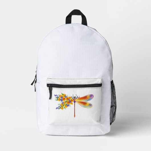 Gelbe Blume Bedruckter Rucksack (Vorderseite)