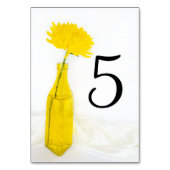 Gelbe Blume bei Vase Wedding Tischnummer (Vorderseite)