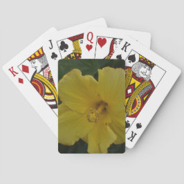 Gelbe Blume beim Kartenspielen Spielkarten