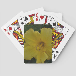 Gelbe Blume beim Kartenspielen Spielkarten