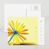 Gelbe Blume Beste Wünsche Postkarte (Vorne/Hinten)