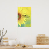 Gelbe Blume Bibel Vers John 15:4-7 Poster (Küche)