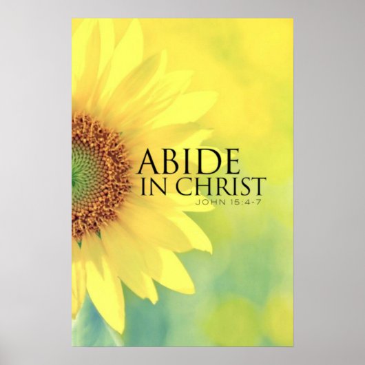 Gelbe Blume Bibel Vers John 15:4-7 Poster (Vorne)