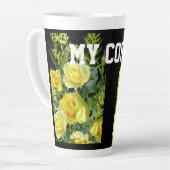 Gelbe Blume Bild meines Kaffeetextes Latte Tasse (Linke Ecke)