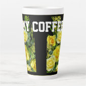 Gelbe Blume Bild meines Kaffeetextes Latte Tasse (Vorderseite)