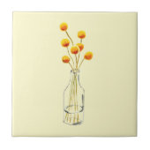Gelbe Blume Billy Bob Kunst Fliese (Vorderseite)