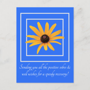 Gelbe Blume Blau Hell Inspirierend Genesung Postkarte