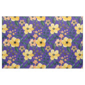 Gelbe Blume Blau Lila Botanisch Stoff (Fat Quarter (45,7 x 55,9 cm))