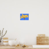 Gelbe Blume, blau und gelb Poster (Küche)
