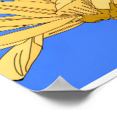 Gelbe Blume, blau und gelb Poster (Ecke)