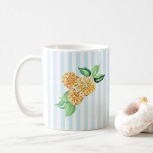 Gelbe Blume Blauer Streifen Kaffeetasse