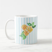 Gelbe Blume Blauer Streifen Kaffeetasse (Links)