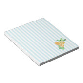 Gelbe Blume Blauer Streifen Notizblock (angewinkelt)