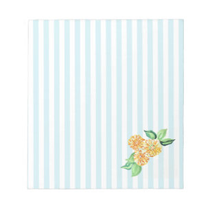 Gelbe Blume Blauer Streifen Notizblock