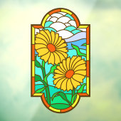 Gelbe Blume Blaues Himmelsglas Imitate Fensteraufkleber (Blatt 3)