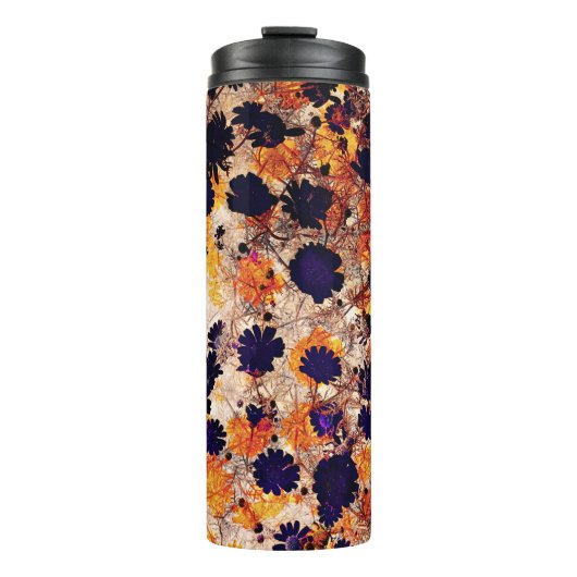 Gelbe Blume Blumenmuster Digitalkunst Thermosbecher (Vorderseite)