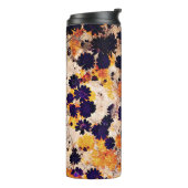 Gelbe Blume Blumenmuster Digitalkunst Thermosbecher (Nach links gedreht)