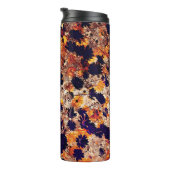 Gelbe Blume Blumenmuster Digitalkunst Thermosbecher (Nach rechts gedreht)