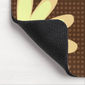 Gelbe Blume Brown punktiert Mousepad (Ecke)