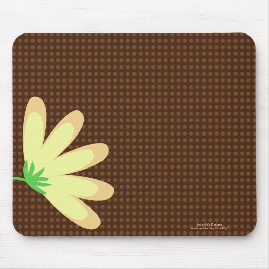 Gelbe Blume Brown punktiert Mousepad (Vorne)