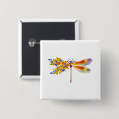 Gelbe Blume Button (Vorne & Hinten)