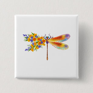 Gelbe Blume Button
