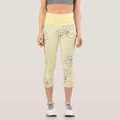 gelbe Blume Capri Leggings (Vorderseite)