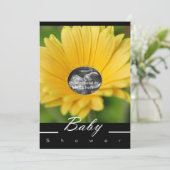 Gelbe "Blume Child" Kinderdusche Einladung (Stehend Vorderseite)