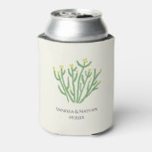 Gelbe Blume Cholla Cactus Gastgeschenk Hochzeit Dosenkühler (Kanne Rückseite)