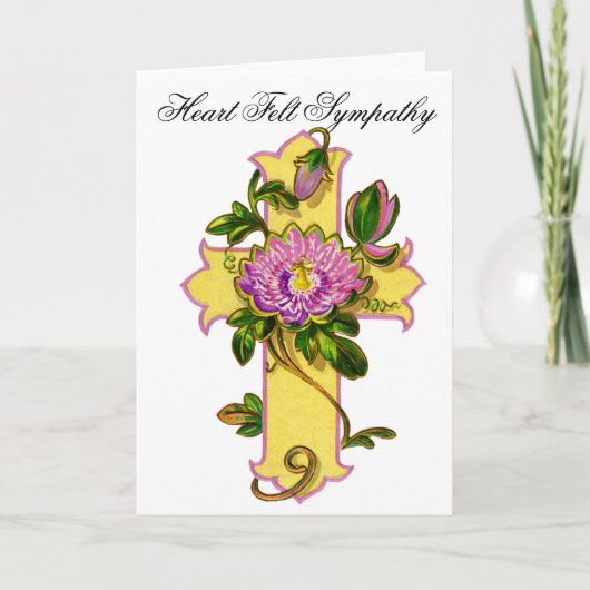 Gelbe Blume Cross Sympathy Card 18 Karte (Vorderseite)
