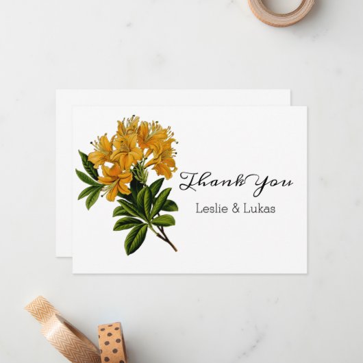 Gelbe Blume Danke Karte (Vorderseite/Rückseite Beispiel)