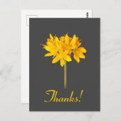 Gelbe Blume Danke Postkarte (Vorne/Hinten)