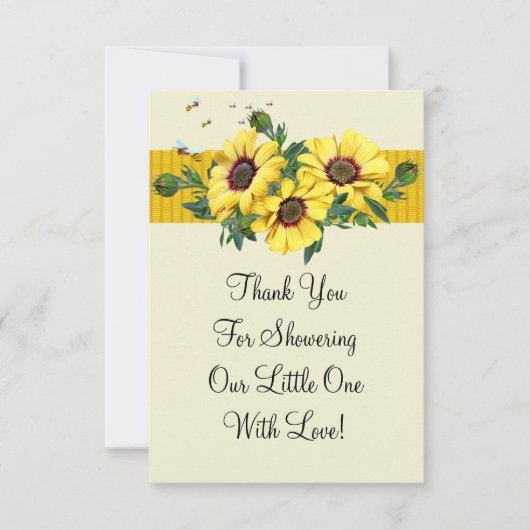 Gelbe Blume Dankeskarte (Vorderseite)