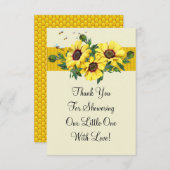 Gelbe Blume Dankeskarte (Vorne/Hinten)