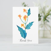 Gelbe Blume Dankeskarte (Stehend Vorderseite)