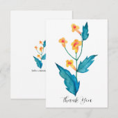 Gelbe Blume Dankeskarte (Vorne/Hinten)