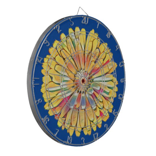 Gelbe Blume Dartscheibe (Vorderseite Links)