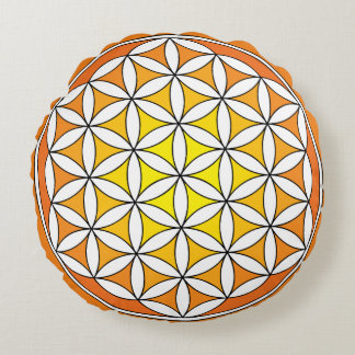 Gelbe Blume der Lebensmeditation Pillow Rundes Kissen
