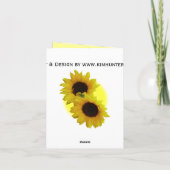 Gelbe Blume der Sonnenblumenkarte Blank Karte (Rückseite)