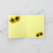 Gelbe Blume der Sonnenblumenkarte Blank Karte (Innenseite)