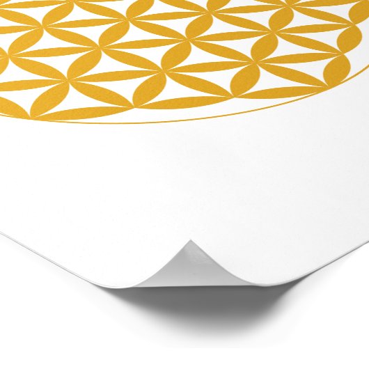 Gelbe Blume des Lebens Poster der Heiligen Geometr (Ecke)