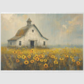 Gelbe Blume des weißen Stalls rustikale Decoupage Seidenpapier (Vorderseite)