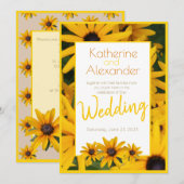 Gelbe Blume Einfache Hochzeit Einladung (Vorne/Hinten)