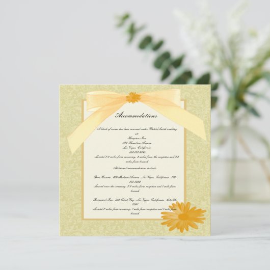 Gelbe Blume Einladung (Stehend Vorderseite)