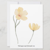 Gelbe Blume Einladung zur Hochzeit (Rückseite)